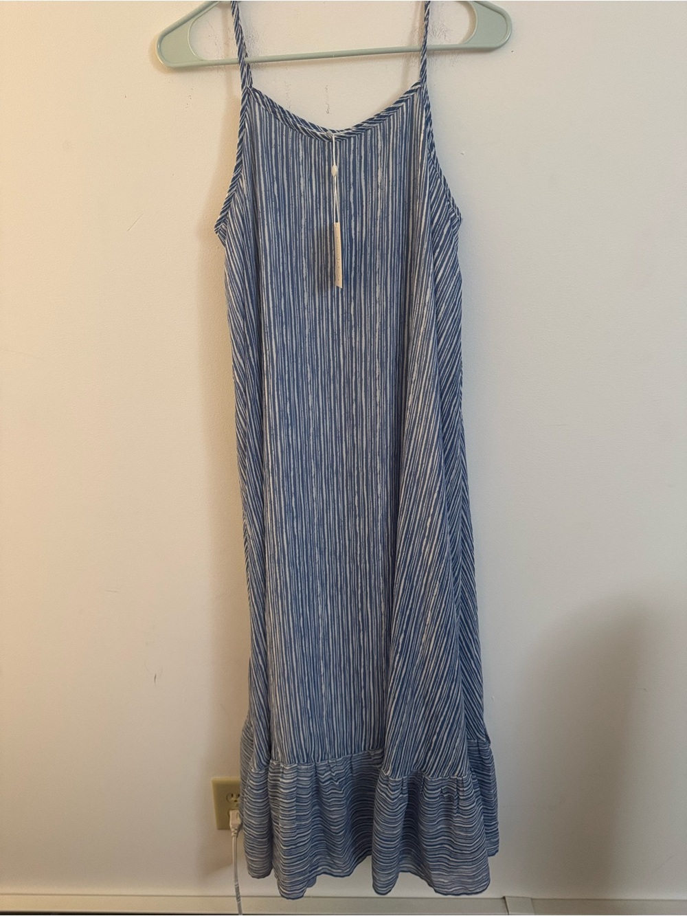 Mud Pie Navy and White Vertical Stripe Dress